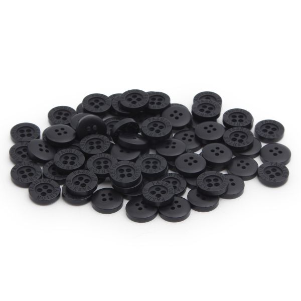 Пуговицы 4 прокола 18L=11 мм, (Black (черный)) NE77, 72 шт
