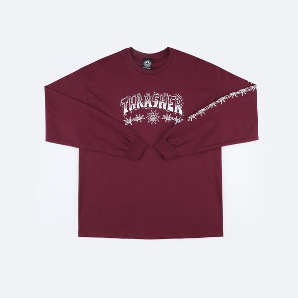 Лонгслив Thrasher Barbed Wire L/S (maroon) артикул: - купить в магазине Дайс