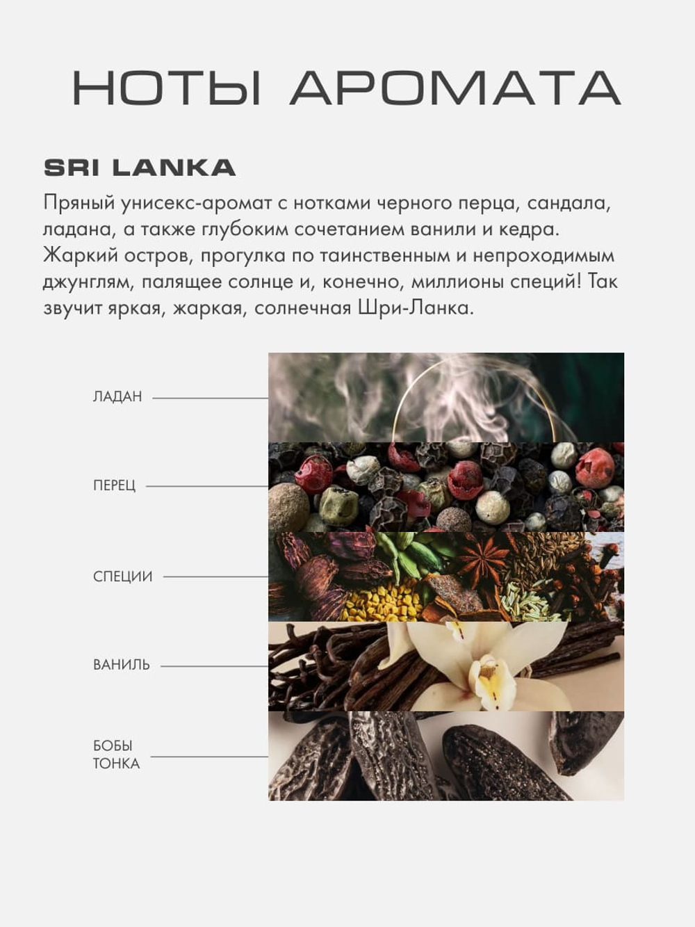 Духи ШРИ-ЛАНКА, ЯНВАРЬ 2020 (SRI LANKA, JANUARY 2020 «BY KAORI») 10 мл