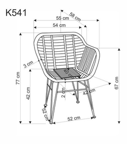Стул HALMAR K541 серый/натуральный/черный