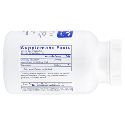 Pure Encapsulations, Клюква / D-манноза`` 90 капсул