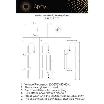 Настенный светильник 1*G9 APL.325.11.01 чёрный Arian Aployt