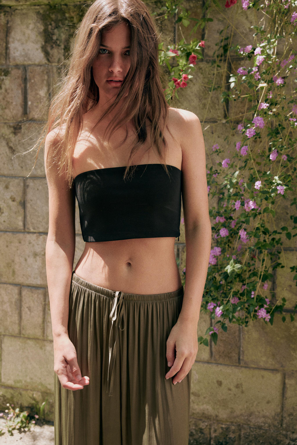 БРЮКИ ПАЛАЦЦО В ГОРОШЕК — ZARA