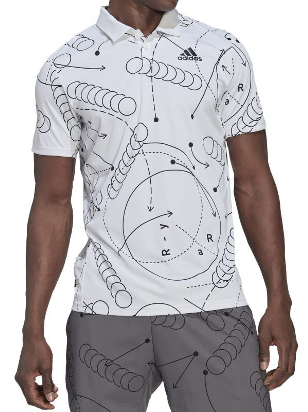 Мужское теннисное поло Adidas Club Graph Polo - white