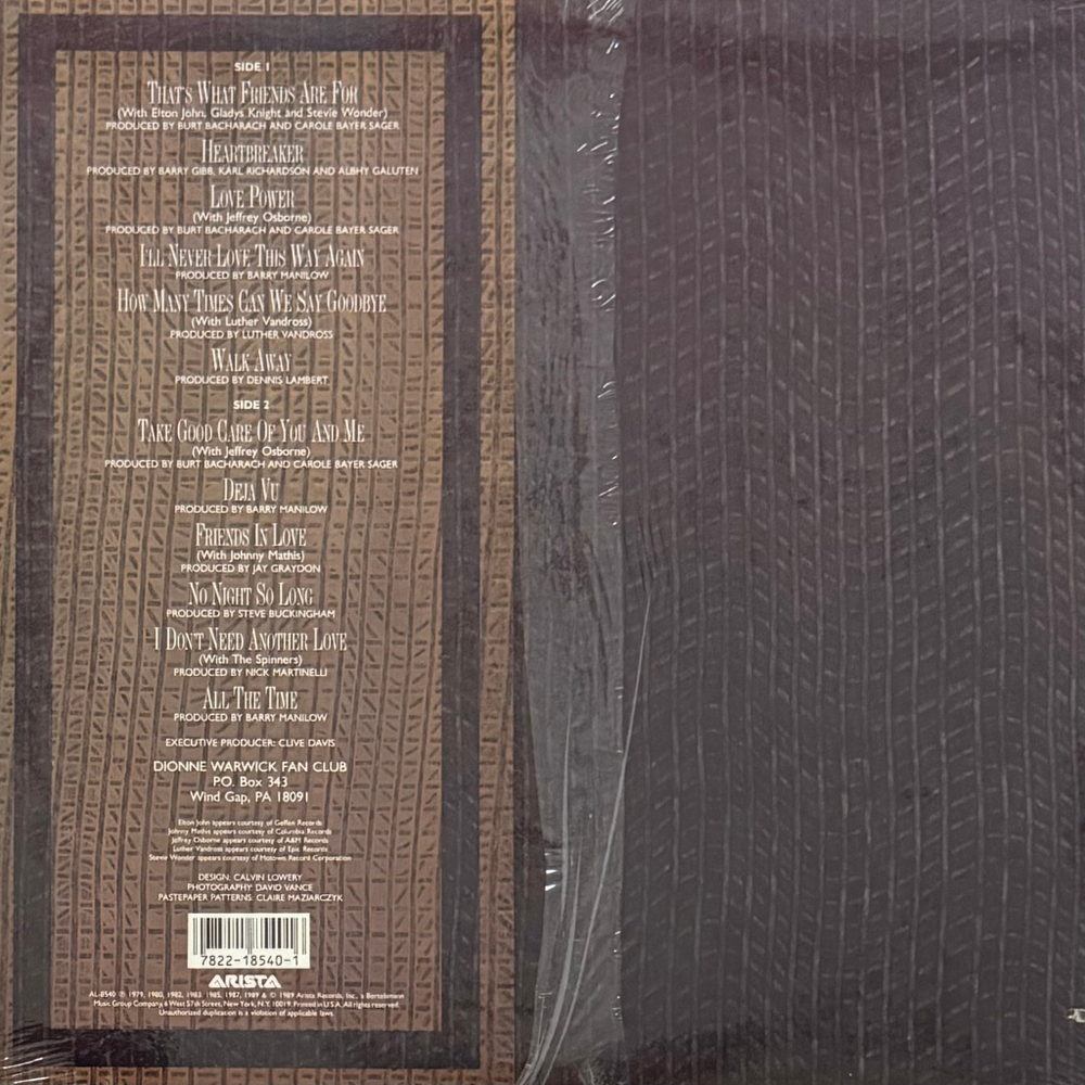 Dionne Warwick ‎– Greatest Hits 1979-1990 (США 1989г.)