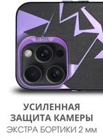 Дизайнерский чехол из пластика для IPHONE 14 PRO с усиленной защитой камеры и глянцем