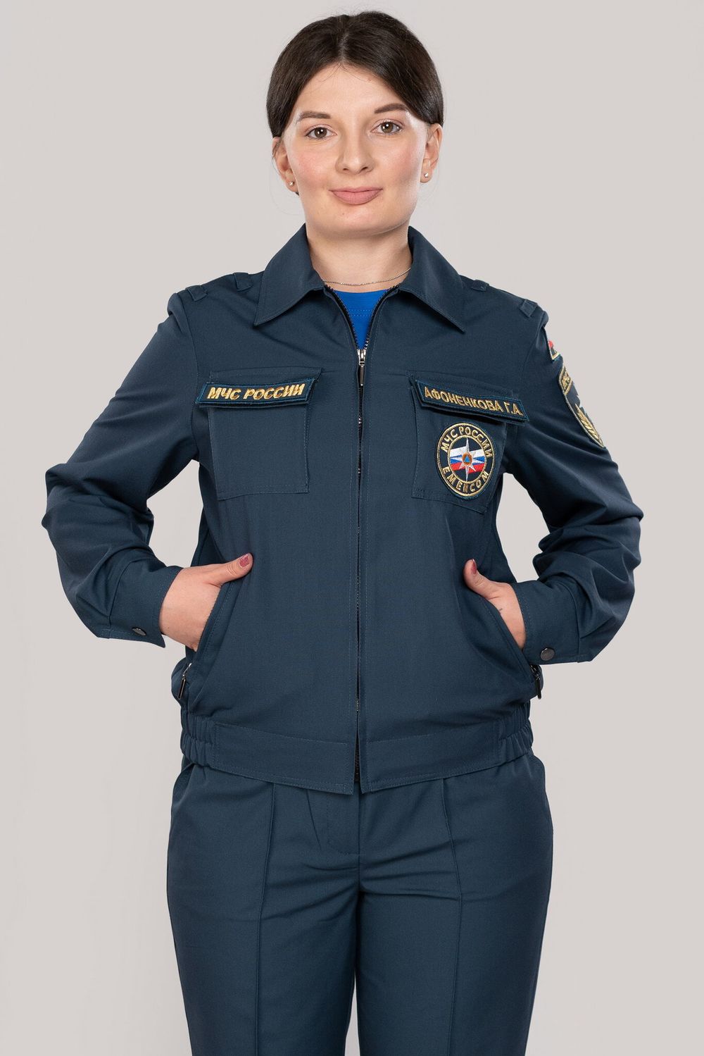 Костюм летний женский МЧС (Патруль-240, серо-синий)
