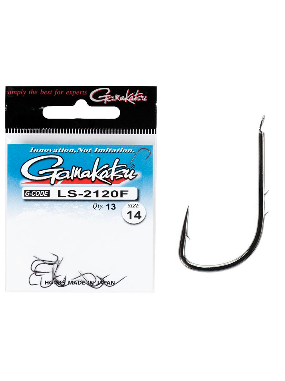 Крючки Gamakatsu LS-2120F NEW LABEL HOOKS BLACK размер 08 (упк.13шт.)