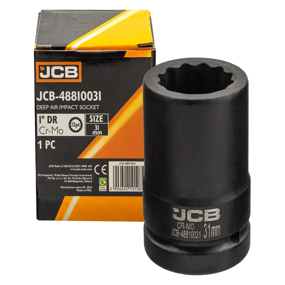 Головка ударная глубокая 31мм (12гр.), 1'' JCB JCB-48810031