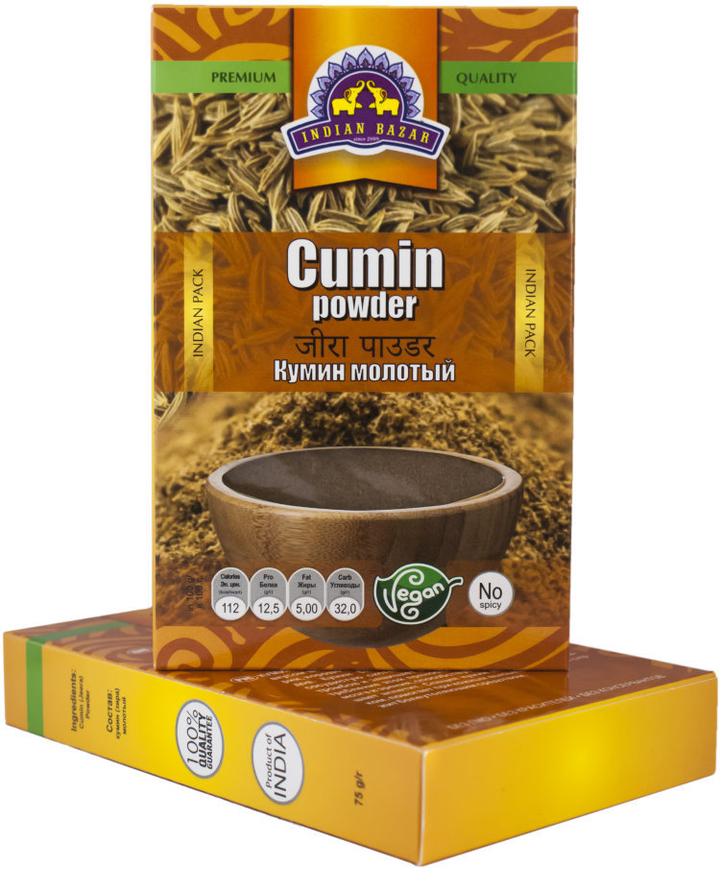 Специя Indian Bazar Кумин семена (зира), 75 г