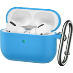 Силиконовый чехол для AirPods Pro 2 c карабином синий