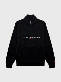 Свитшот Tommy Hilfiger Tommy Logo Quater-Zip Black
