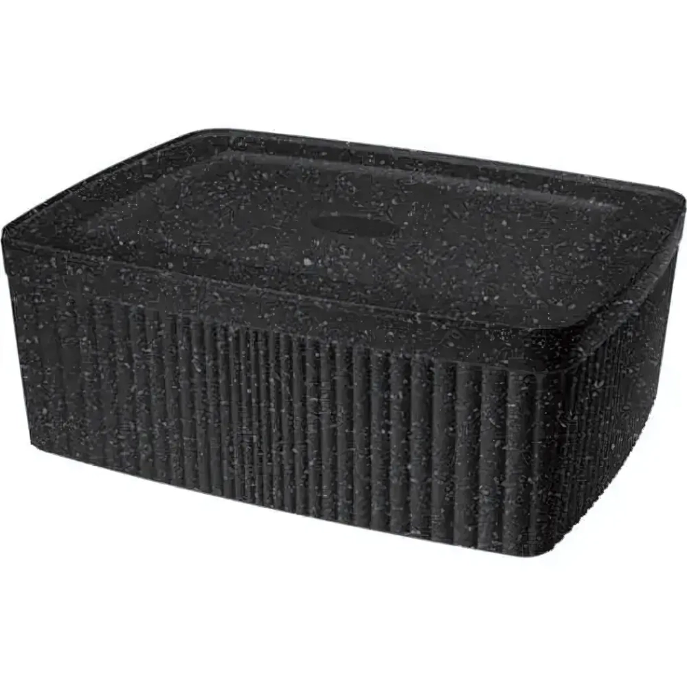 ЛОТОК С КРЫШКОЙ VELVET, 230х90 ММ, 2,5Л(черный гранит)