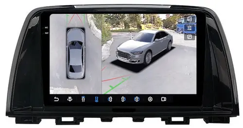 Магнитола для Mazda 6 GJ 2012-2014 - FarCar BX3012M-360 монитор 9.5" 2K QLED на Android 13, Быстрая, CarPlay, 4G SIM-слот, 4 камеры в комплекте
