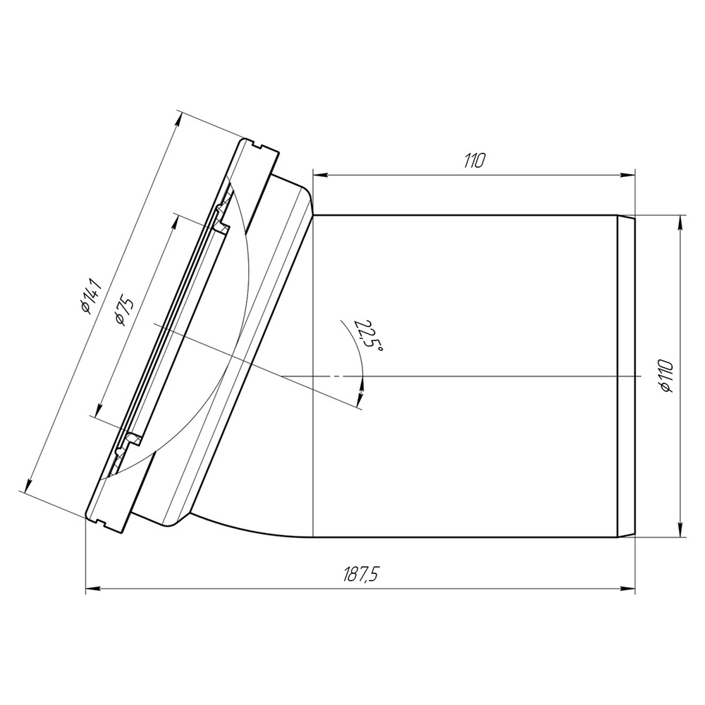 Труба фановая 110*22,5 град W2220 АНИ пласт