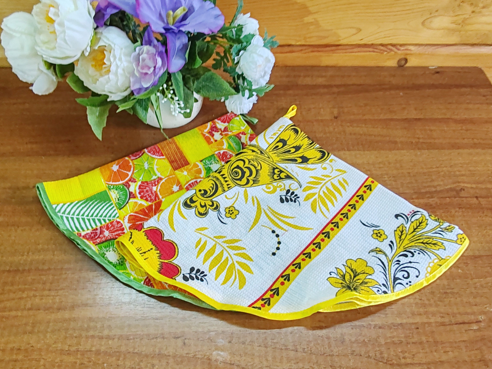 Полотенце кухонное, круглое, 2 шт, вафельное полотно