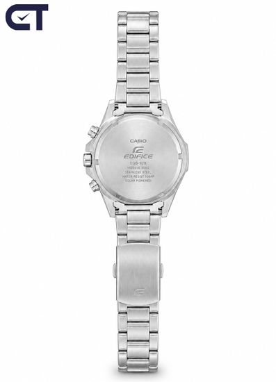 CASIO EQS-920DB-1BVUDF EDIFICE мужские наручные часы — крупный солнечный хронограф с чёрным циферблатом