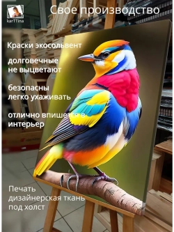 Картина Радуга перьев интерьерная 30х40см 1шт.