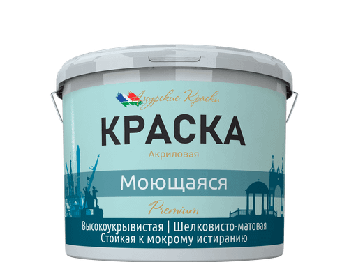 Краска Моющаяся Премиум (Основа D) 5кг, Амурские Краски