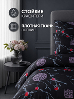 Пододеяльник 175х210 2-спальный Поплин Хлопок Гуси на зеленом фоне
