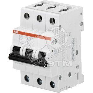 Выключатель автоматический STOS203 C25 ABB 3P. 25A. C. 6кА 641169.0486 (2CDS253001R0254)