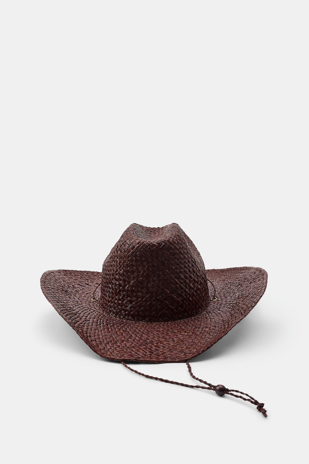 ZARA КОВБОЙСКАЯ ШЛЯПА ИЗ 100% РАФИИ, КОРИЧНЕВЫЙ