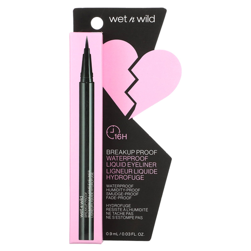 wet n wild, Breakup Proof, водостойкая жидкая подводка для глаз, 1111509 ультра черный, 0,9 мл (0,03 жидк. унц.)