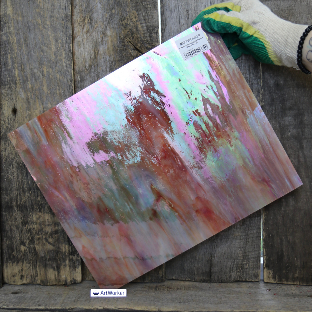 Розовое непрозрачное стекло Juying Stained Glass I/W47-56 для витража ArtWorker