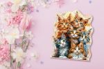 Пазл фигурный деревянный Любознательные котята 158 элементов, Фрея PZLF-011