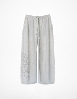 BERSHKA X JUICY COUTURE СПОРТИВНЫЕ БРЮКИ С НАЧЕСОМ, СЕРЫЙ