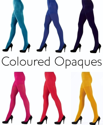 Бархатистые колготки Coloured Opaques (Размер: S-M) (Цвет: желтый)