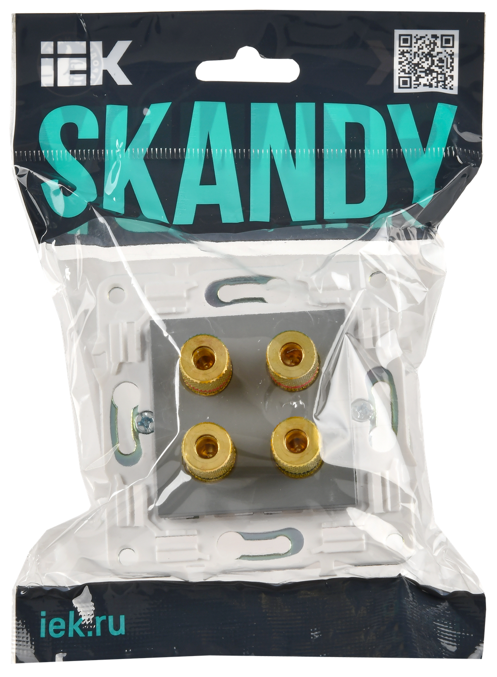 SKANDY Аудиорозетка 4-местная SK-A01Gr серый IEK