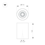 Светильник SP-FOCUS-R110-18W Warm3000 (BK, 15 deg, 230V) (Arlight, IP54 Металл, 5 лет)