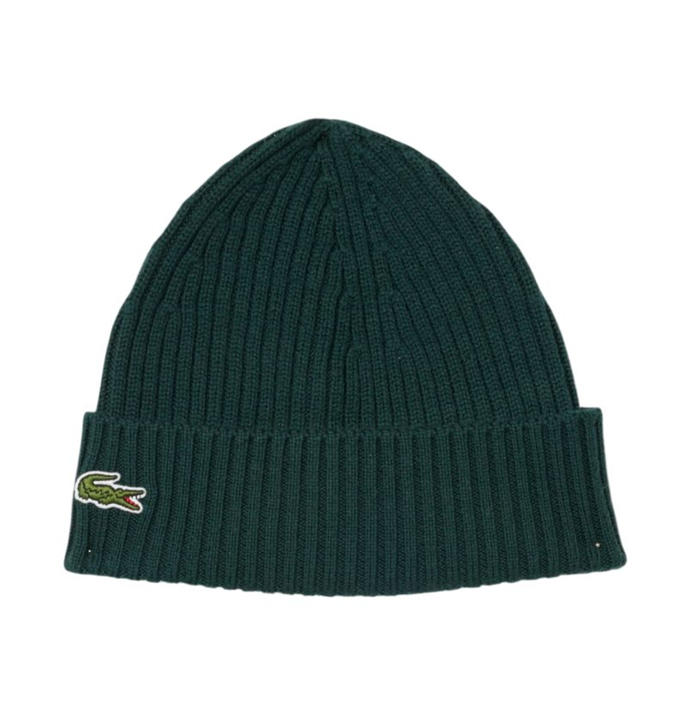 Зимняя шапка Lacoste Unisex Ribbed Wool - green
