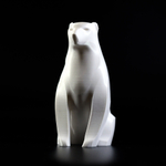 Статуэтка декоративная для интерьера Белый Мишка, русский сувенир, 3D печать, 16 см.