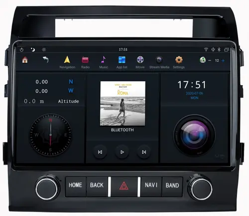 Магнитола для Toyota Land Cruiser 200 2007-2015 (экран климата снизу) - Kuberg ZF-6025L-DSP на Android 9