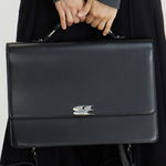 Crying Center Classic Leather Handheld Backpack Laptop Bag Briefcase Regular Unisex Black