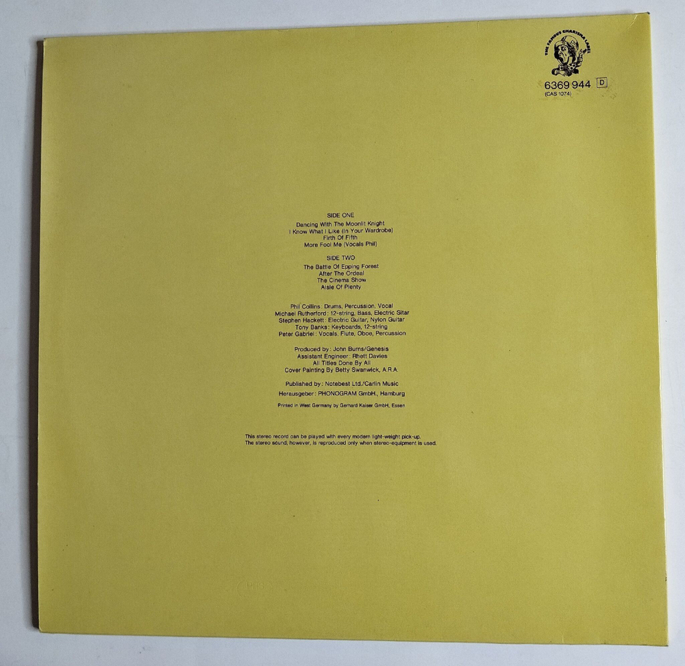 Винтажная виниловая пластинка LP Genesis Selling England By The Pound (Germany 1973)