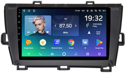 Магнитола для Toyota Prius 30 2009-2015 (левый руль, рамка черная) - Teyes CC2 PLUS монитор 9" QLED, Android 10, Быстрая, SIM-слот