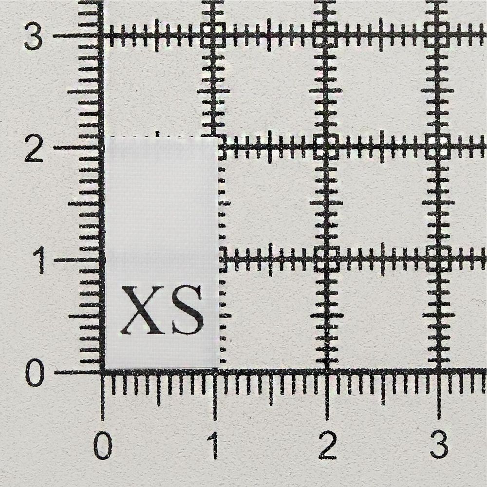 Этикетка размерник для одежды размер "XS", 10х20 мм, белый, 100 шт