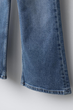 ZARA ДЖИНСЫ FLARE С ДВОЙНОЙ ПУГОВИЦЕЙ, СИНИЙ