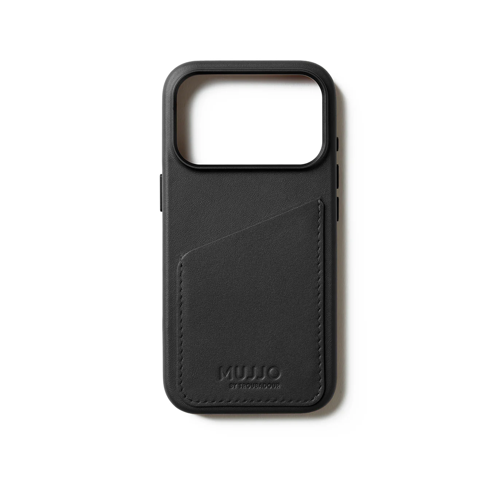 Кожаный чехол Mujjo Wallet Leather Case с карманом для карт для iPhone 17 Pro Black