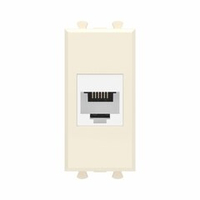 Телефонная розетка RJ-12 без шторки модульная, "Avanti", "Ванильная дымка", 1 модуль