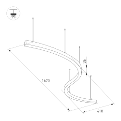 Светильник SP-LINE-HANG ARC-S3535-D800-65W Warm3000 (WHITE, 230V) (Arlight, Металл) 034051(1)