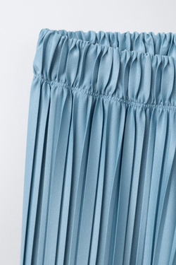 ZARA ПЛИССИРОВАННЫЕ БРЮКИ, СИНИЙ