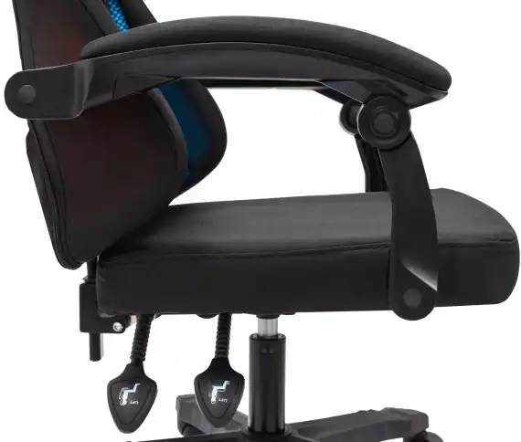 Кресло игровое Knight Wolf RGB черный с подголов. крестов. пластик пластик черный
