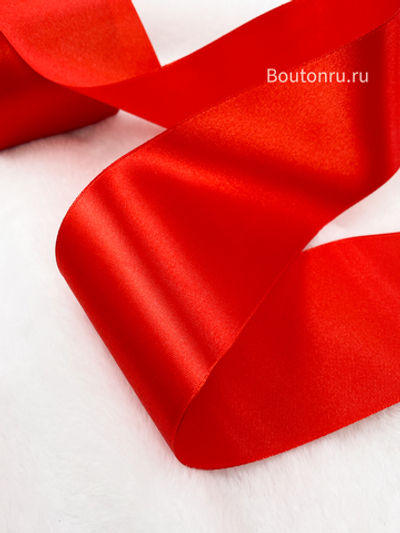 Лента атласная красная 7,5 см
