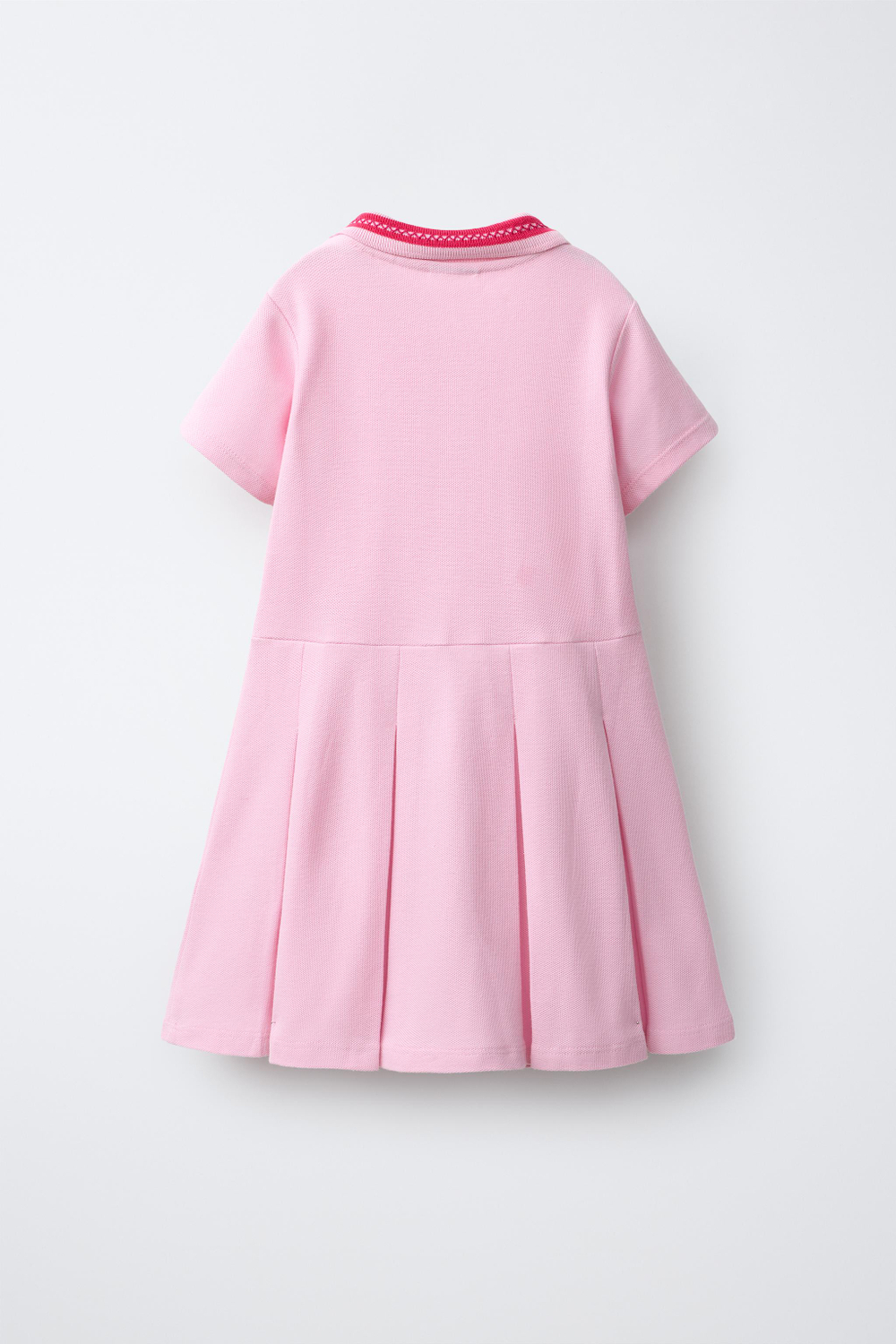 ZARA ПЛАТЬЕ-ПОЛО ИЗ ПИКЕ, РОЗОВЫЙ