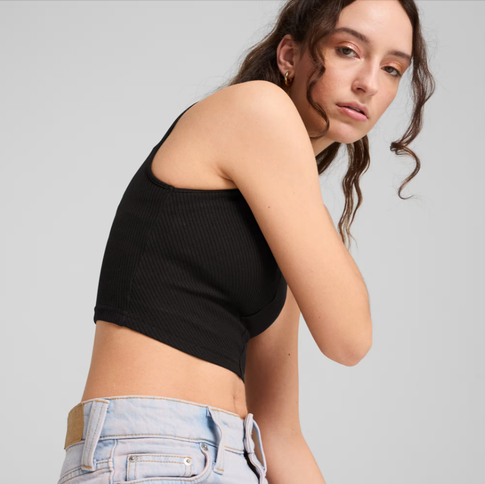 Топ женский PUMA WARDROBE ESS Ribbed Crop Top