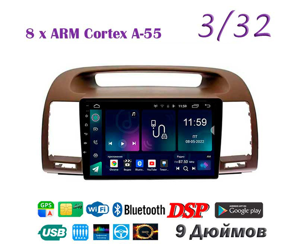 Topway TS18 3+32GB 8 ядер для Toyota Camry 2001-2006